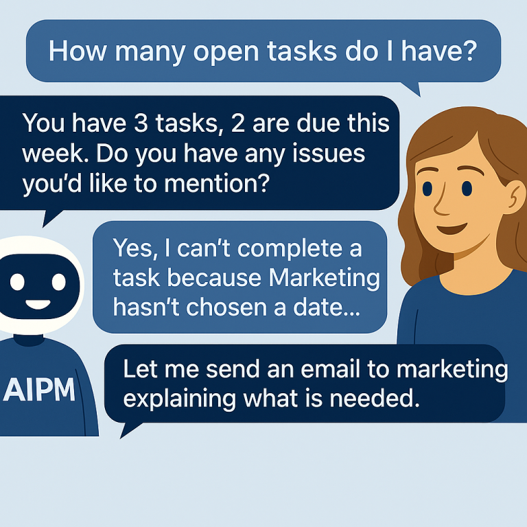 Agent captures status and helps with issues and blockers
